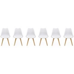 ALICE'S GARDEN Lot De 6 Chaises Scandinaves, Pieds Bois De Hêtre, Fauteuils 1 Place, Blancs - Blanc 9 ALICE'S GARDEN Lot De 6 Chaises Scandinaves, Pieds Bois De Hêtre, Fauteuils 1 Place, Blancs - Blanc -banc et tabouret Soldes Boutique 43889262 3