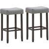 COSTWAY Lot De 2 Tabourets De Bar Et Cusine Hauteur 74 CM Avec Assise Rembourrée En Eponge Comfort De Style Rétro Pour Bistro, Café -banc et tabouret Soldes Boutique 43947683 1