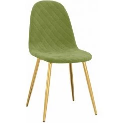 Chaises De Salle à Manger Velours 2 Pcs Vert Clair VidaXL -banc et tabouret Soldes Boutique 44088921 4
