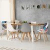IDMARKET Lot De 6 Chaises SARA Blanc X2, Gris Clair X2 Et Patchworks Multi-couleurs