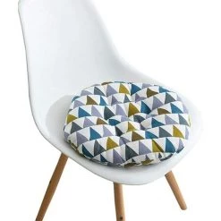 TANABATA Coussin De Chaise Imprimé Doux Classe Bureau Galette De Chaise 40x40cm Rond-Triangle Multicolore