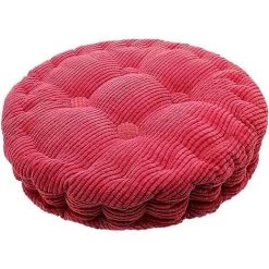 TANABATA Coussin De Chaise Ronde Epais Galette De Chaise Ronde Rembourré Coussin D'assise Maison Jardin Salle à Manger 40cm Rouge Foncé