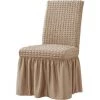 SUBRTEX 2 Pièces Housse De Chaise De Salle à Manger Extensible Avec Jupe | Lavable En Machine | Amovible | Pour La Cérémonie à La Maison Banquet Fête De Mariage (Avoine) -banc et tabouret Soldes Boutique 44748420 1