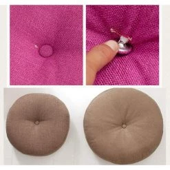 TANABATA Rond Coussin Siège, Coussin Coton Lin Tatami, Coussins Chaise épais Moelleux Pour Coussins De Chaise De Bureau, Coussin D'extérieur Amovible Et Lavable Pour Intérieur,Bluewhite,40cm(16inch) -banc et tabouret Soldes Boutique 44748829 4