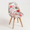 LES TENDANCES Chaise Patchwork Magasine Et Pieds Hêtre Naturel Banki -banc et tabouret Soldes Boutique 44818503 1