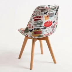 LES TENDANCES Chaise Patchwork Magasine Et Pieds Hêtre Naturel Banki -banc et tabouret Soldes Boutique 44818503 4