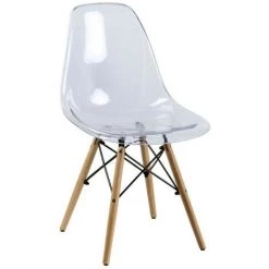 LES TENDANCES Chaise Scandinave Transparente Et Pieds Hêtre Massif Bristol