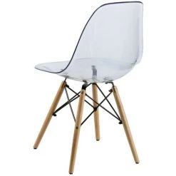 LES TENDANCES Chaise Scandinave Transparente Et Pieds Hêtre Massif Bristol -banc et tabouret Soldes Boutique 44818509 3