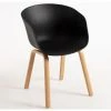 LES TENDANCES Chaise Scandinave Avec Accoudoirs Noir Et Pieds Naturel Wau 1 LES TENDANCES Chaise Scandinave Avec Accoudoirs Noir Et Pieds Naturel Wau -banc et tabouret Soldes Boutique 44821008 1