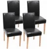 DéCOSHOP26 Lot De 4 Chaises De Salle à Manger Simili-cuir Noir Pieds Clairs - Noir