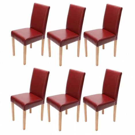 DéCOSHOP26 Lot De 6 Chaises De Salle à Manger Simili-cuir Rouge Pieds Clairs - Rougeed 3 DéCOSHOP26 Lot De 6 Chaises De Salle à Manger Simili-cuir Rouge Pieds Clairs - Rougeed