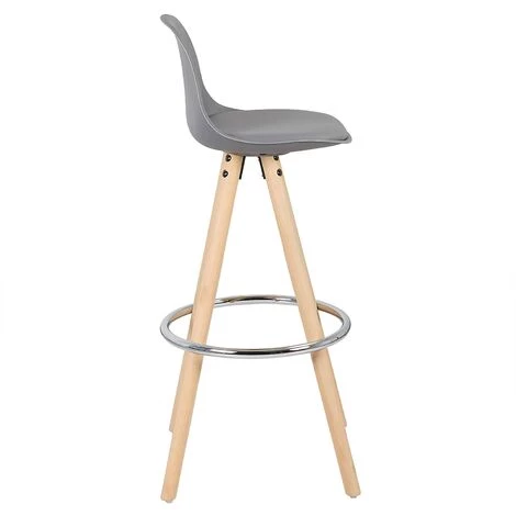 WOLTU Lot De 2 Tabourets De Bar En Similicuir Et Bois Avec Repose-pieds 38.5x33x96.5cm Gris 6 WOLTU Lot De 2 Tabourets De Bar En Similicuir Et Bois Avec Repose-pieds 38.5x33x96.5cm Gris – Image 4