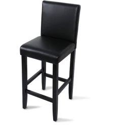 WOLTU Tabourets De Bar Lot De 2.avec Pieds En Bois.Chaises Avec Dossier En Cuir Synthétique. 41 X 43 X 110cm. Noir -banc et tabouret Soldes Boutique 44831751 4