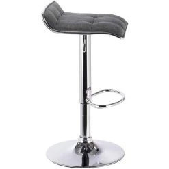 WOLTU 2 X Tabouret De Bar En Lin. Tabouret De Cuisine Avec Repose-pied. Hauteur Réglable. Gris Foncé -banc et tabouret Soldes Boutique 44831754 4