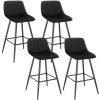 WOLTU Lot De 4 Tabourets De Bar Avec Repose-pieds. Tabouret De Bistro Siège En Velours. Pieds En Métal. Noir -banc et tabouret Soldes Boutique 44831762 1