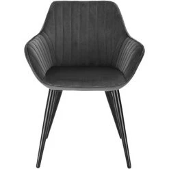 WOLTU 4 X Chaises De Salle à Manger Siège En Velours. Chaises De Cuisine Avec Accoudoir Pieds En Métal. Gris Foncé 8 WOLTU 4 X Chaises De Salle à Manger Siège En Velours. Chaises De Cuisine Avec Accoudoir Pieds En Métal. Gris Foncé -banc et tabouret Soldes Boutique 44831765 3