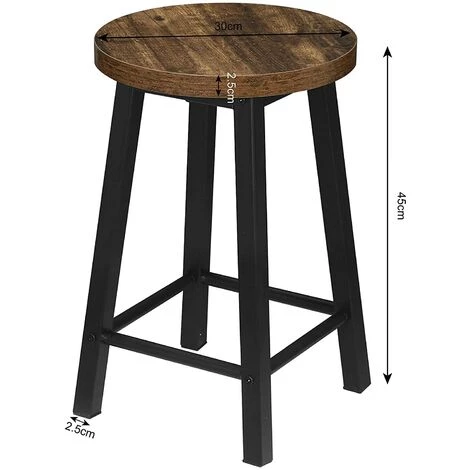 WOLTU Lot De 2 Chaises Salle à Manger Industrielle.30x30x45cm (LxLxH) Chaises De Cuisine En Métal Et Aggloméré.Bois Vintage 5 WOLTU Lot De 2 Chaises Salle à Manger Industrielle.30x30x45cm (LxLxH) Chaises De Cuisine En Métal Et Aggloméré.Bois Vintage – Image 3