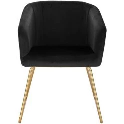 WOLTU Chaise De Salle à Manger. Lot De 6. Fabriqué En Velours Et Pieds En Métal.Chaise De Reception.Chaise Salon.Noir -banc et tabouret Soldes Boutique 44831818 3