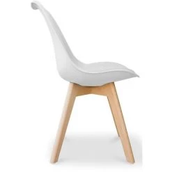 LES TENDANCES Chaise Scandinave Avec Coussin Simili Gris Clair Genève -banc et tabouret Soldes Boutique 45009684 3