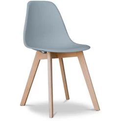 LES TENDANCES Chaise Scandinave Gris Clair Et Pieds Hêtre Naturel Kuisto