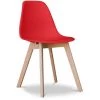 LES TENDANCES Chaise Scandinave Rouge Et Pieds Hêtre Naturel Kuisto -banc et tabouret Soldes Boutique 45049221 1