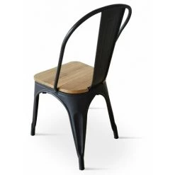 KOSMI - Chaise Noire En Métal Et Bois Clair Style Industriel Factory En Métal Noir Mat Et Assise En Bois Clair - Noir 9 KOSMI - Chaise Noire En Métal Et Bois Clair Style Industriel Factory En Métal Noir Mat Et Assise En Bois Clair - Noir -banc et tabouret Soldes Boutique 45261886 3