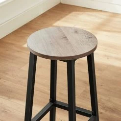 VASAGLE Tabourets Hauts, Lot De 2, Chaises De Bar, Siège De Cuisine, Cadre En Acier, Hauteur 65 Cm, Montage Facile, Style Industriel, Grège Et Noir Par SONGMICS LBC032B02 - Grège Et Noir -banc et tabouret Soldes Boutique 45295881 4
