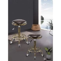 TINOR Tabouret Bar Vintage, Tabouret Roulettes, 360° Tabouret Bar Pivotant, Tabouret Bar Reglable En Hauteur 50-64cm, Tabouret Coiffure Tabouret Atelier Table Bar Tabouret -banc et tabouret Soldes Boutique 45300747 5
