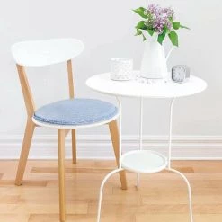TINOR Tabouret Rond Coussins De Chaise Pour Cuisine Salle à Manger Coussins De Siège Avec Attaches Lot De 2 Coussins Antidérapants Pour Tabouret Haut Chaises Bistro Bar Siège 13 Pouces, Rayure Bleue -banc et tabouret Soldes Boutique 45300773 4