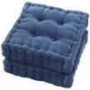 TINOR Coussins De Chaise Remplis D'EPE Lot De 2 Coussins D'appoint Rembourrés Touffetés 20 X 20 Pouces Coussins D'intérieur Et D'extérieur épais Tatami De Couleur Unie, Bleu Marine