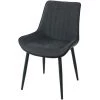 LES TENDANCES Chaise Tissu Anthracite Et Pieds Métal Noir Moritz - Lot De 4 -banc et tabouret Soldes Boutique 45429973 1