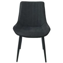LES TENDANCES Chaise Tissu Anthracite Et Pieds Métal Noir Moritz - Lot De 4 -banc et tabouret Soldes Boutique 45429973 4