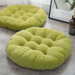 Tapis De Futon Tatami En Velours Côtelé, Coussins De Baie Vitrée Au Sol Plus épais Et Agrandis, Coussins De Yoga De Balcon Pour De Belles Fesses (velours Rond-vert),HANBING -banc et tabouret Soldes Boutique 45487319 4