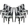 SUPERMARKET Housse De Chaise Extensible 6 Pièces, Couverture De Salle à Manger Amovible Lavable Revêtement De Chaise Pour Salle à Manger Bouquet De Mariage Moderne, Hôtel, Décor De Restaurant,Noir&Blanc，Superma -banc et tabouret Soldes Boutique 45637353 1