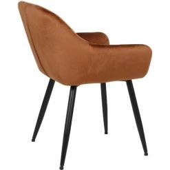 CLP Chaise De Salle à Manger Emia En Velours Avec Piètement En Métal Noir Marron Velours -banc et tabouret Soldes Boutique 45655595 4
