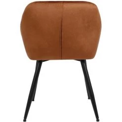 CLP Chaise De Salle à Manger Emia En Velours Avec Piètement En Métal Noir Marron Velours -banc et tabouret Soldes Boutique 45655595 5