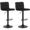 CLP Lot De 2 Tabourets De Bar Feni En Velours Noir 1 CLP Lot De 2 Tabourets De Bar Feni En Velours Noir -banc et tabouret Soldes Boutique 45655611 1