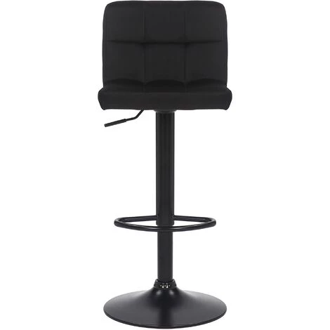CLP Lot De 2 Tabourets De Bar Feni En Velours Noir 4 CLP Lot De 2 Tabourets De Bar Feni En Velours Noir – Image 2