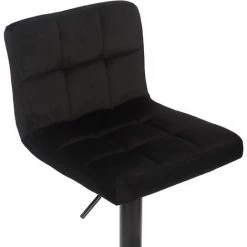 CLP Lot De 2 Tabourets De Bar Feni En Velours Noir 11 CLP Lot De 2 Tabourets De Bar Feni En Velours Noir -banc et tabouret Soldes Boutique 45655611 5