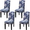 ELLE Housse De Chaise Extensible Pour Salle à Manger Protection De Chaise Imprimée Maison Hôtel Mariage Réunion