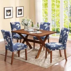 ELLE Housse De Chaise Extensible Pour Salle à Manger Protection De Chaise Imprimée Maison Hôtel Mariage Réunion -banc et tabouret Soldes Boutique 45683183 3