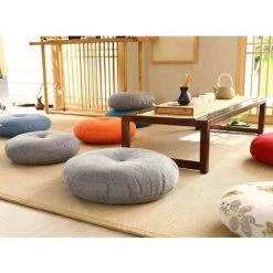 ELLE Galette De Chaise Ronde, 15 Cm D'épaisseur, Coussin De Chaise Doux, Pour La Maison, Le Bureau, La Salle à Manger, Le Sol, Le Jardin, La Chambre, La Salle De Jeux (40 X 40 X 15 Cm, Orange) -banc et tabouret Soldes Boutique 45683187 2