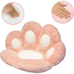 ELLE Coussin De Chaise Avec Dossier Siège Coussin Patte De Chat Mignon Coussin Patte De Chat Doux Douillet Elastique Coussin Fauteuil Rotin Pour Chaise Jardin Et Fauteuil(Rose) -banc et tabouret Soldes Boutique 45683190 3