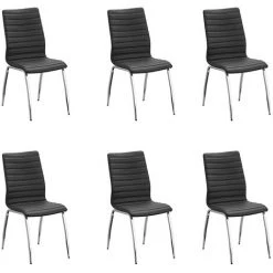 Lot De 6 Chaises Salle à Manger Noires - Londres - Designetsamaison - Noir