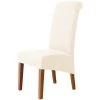 ELLE Grande Housse De Chaise De Salle à Manger Jacquard Extensible (Beige1, 2 Pièces)