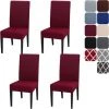 ELLE Housse De Chaise Extensible Lot De 4 , Couverture Protecteur De Chaise Salle A Manger Universel Amovible Lavable Moderne Durable Pour Maison Hotel Restaurant Fete Banquet Cuisine Decoration,rouge -banc et tabouret Soldes Boutique 45690765 1