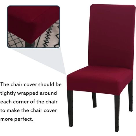 ELLE Housse De Chaise Extensible Lot De 4 , Couverture Protecteur De Chaise Salle A Manger Universel Amovible Lavable Moderne Durable Pour Maison Hotel Restaurant Fete Banquet Cuisine Decoration,rouge 4 ELLE Housse De Chaise Extensible Lot De 4 , Couverture Protecteur De Chaise Salle A Manger Universel Amovible Lavable Moderne Durable Pour Maison Hotel Restaurant Fete Banquet Cuisine Decoration,rouge – Image 2