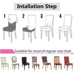 ELLE Housse De Chaise Extensible Lot De 4 , Couverture Protecteur De Chaise Salle A Manger Universel Amovible Lavable Moderne Durable Pour Maison Hotel Restaurant Fete Banquet Cuisine Decoration,rouge 10 ELLE Housse De Chaise Extensible Lot De 4 , Couverture Protecteur De Chaise Salle A Manger Universel Amovible Lavable Moderne Durable Pour Maison Hotel Restaurant Fete Banquet Cuisine Decoration,rouge -banc et tabouret Soldes Boutique 45690765 4