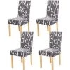 ILOVEMILAN 4 Pièces Housses De Chaise De Salle à Manger Couverture De Chaise Extensible Amovible Lavable élastique Pour Un Ajustement Universel(Gris)