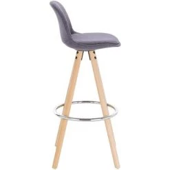 WOLTU 1xTabouret De Bar En Lin. Tabouret De Cuisine Avec Repose-Pied.Gris Foncé